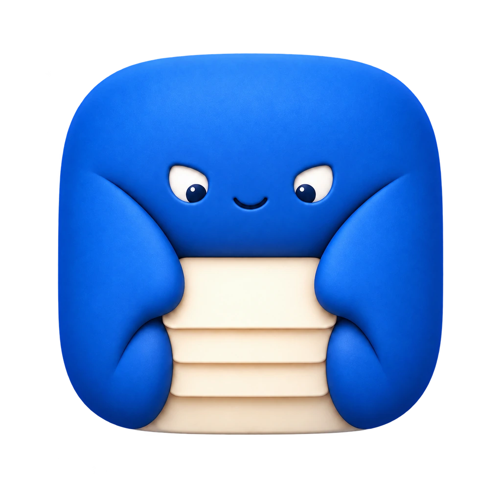 LiteZip 蓝色角色将文件轻轻压紧